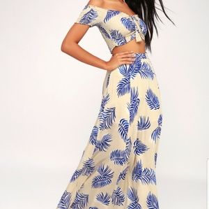 Lulu's Frond Memories Beige Leaf Two Piece